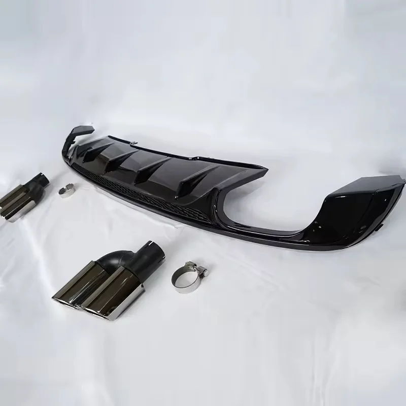 Stlf Rear Diffuser With Exhaust For A4L B9 Sedan Sline Upgrade S5 Style Tips Body Parts Rear Lip Dropshipping Agent 17-19