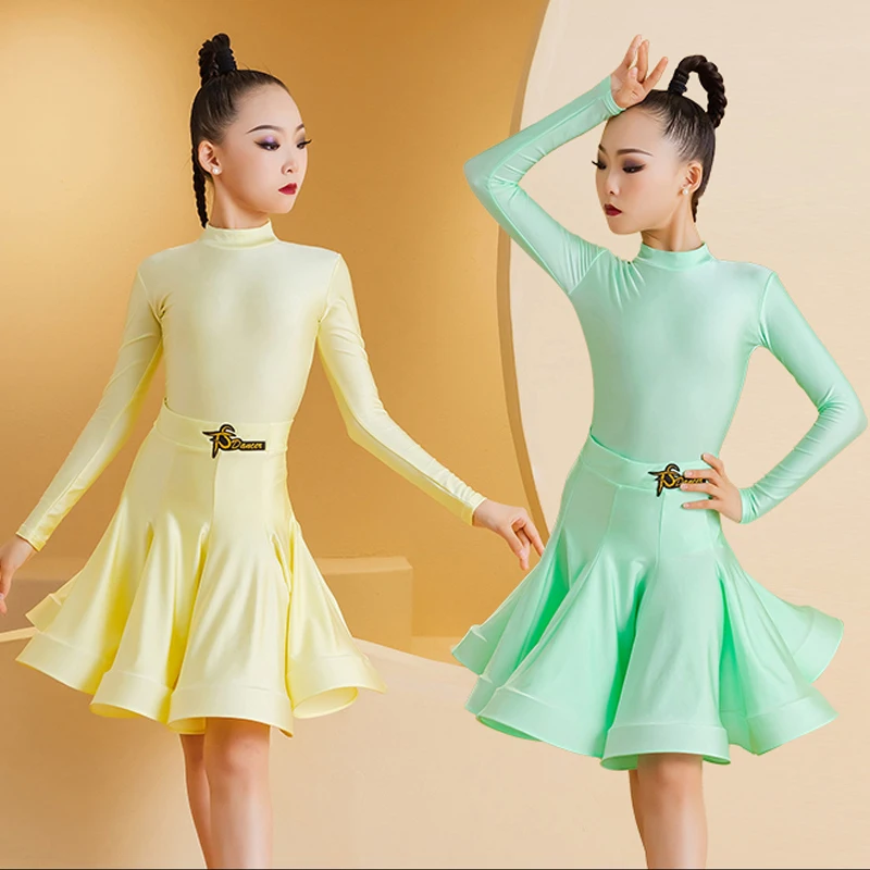 

High-End National Standard Ballroom Dance Competition Costumes Girls Latin Dance Dress Kids Performance Dancing Clothes SL10689