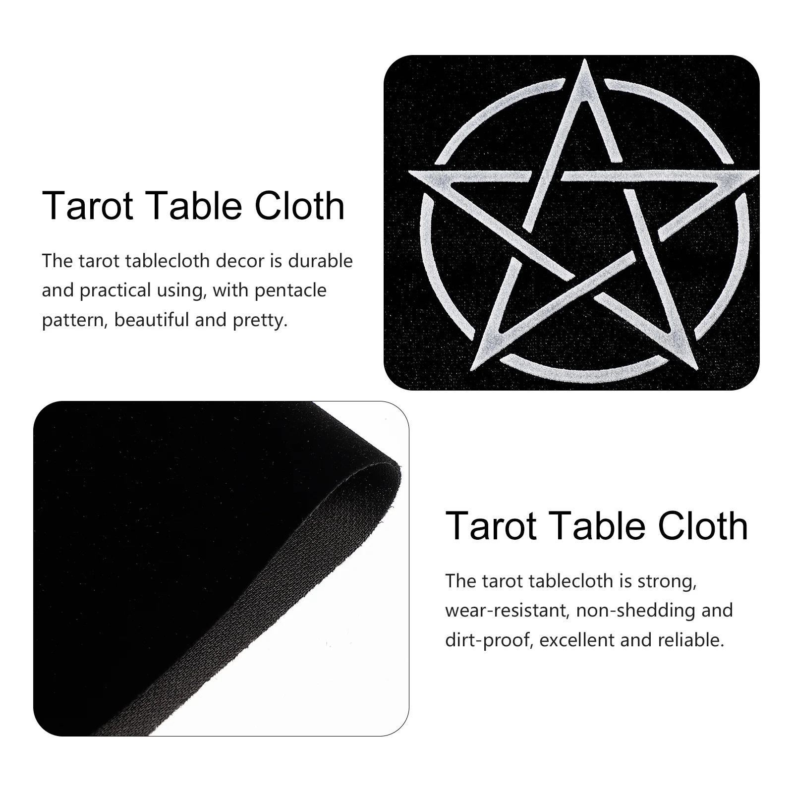 Checkered Tarot Tablecloth Black Altar Flannel Deck Pentacle Decoration