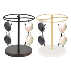 Elegant Gold/Black Eyewear Organizers Stand Space Saving Glasses Storage Shelf Dropship
