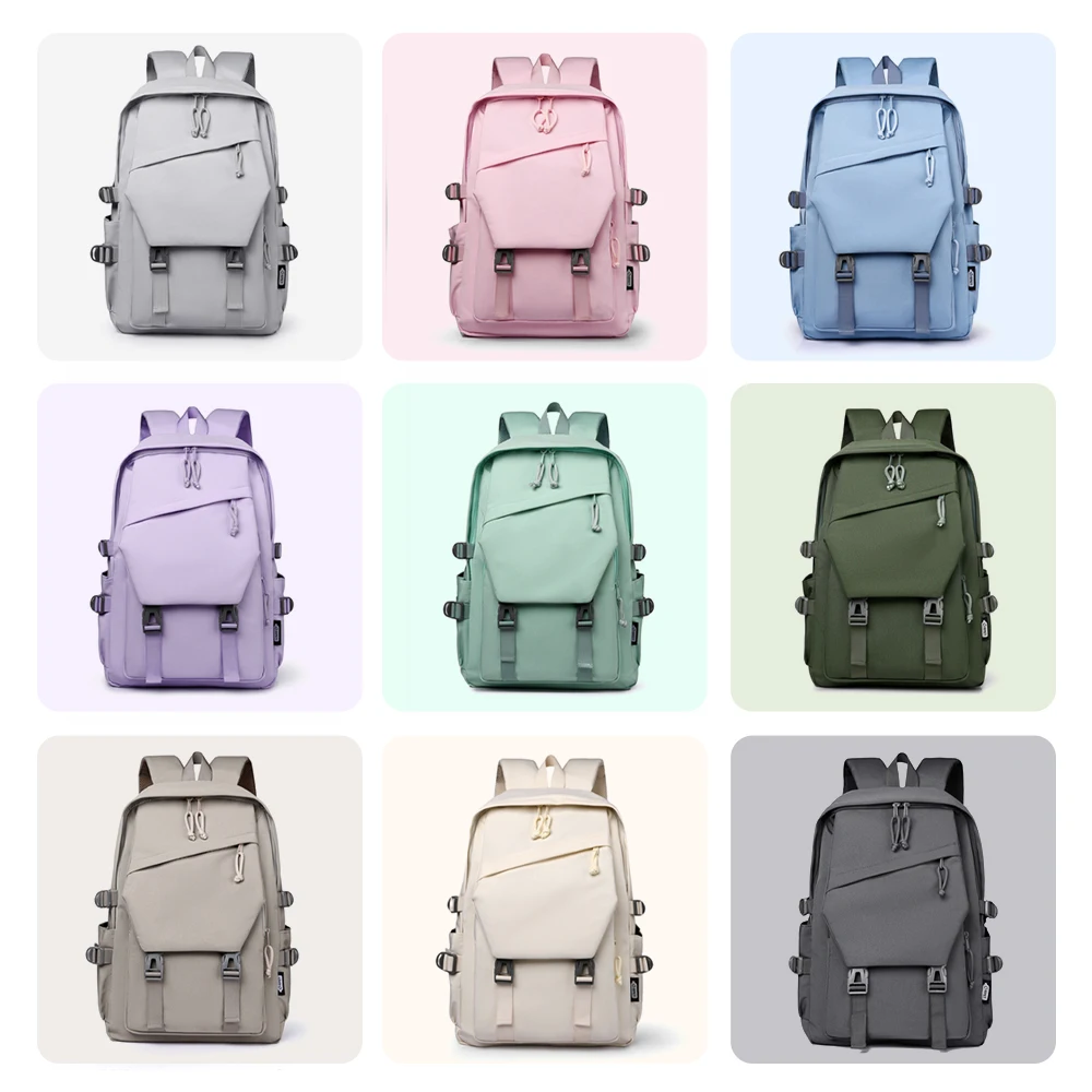 حقيبة ظهر كاجوال للجنسين من القماش الصديق للبيئة، سعة كبيرة، حقيبة ظهر أكسفورد متينة وخفيفة الوزن للطلاب #6