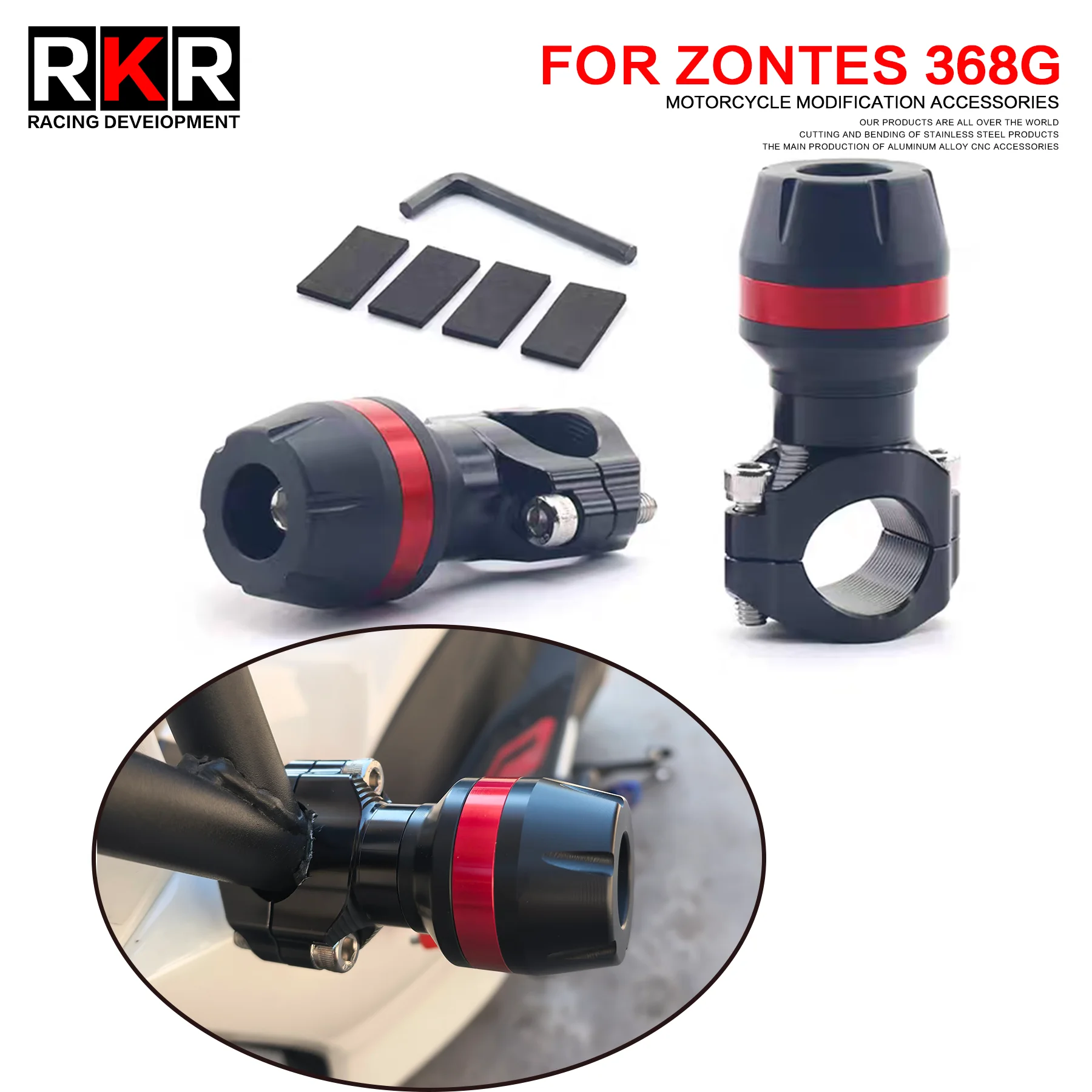 

For ZONTES 368G HAOJUE UFR150 UHR150 CNC Motorcycle Universal Clamp Falling Protection Electric Scooter Frame Sliders Crash Pad