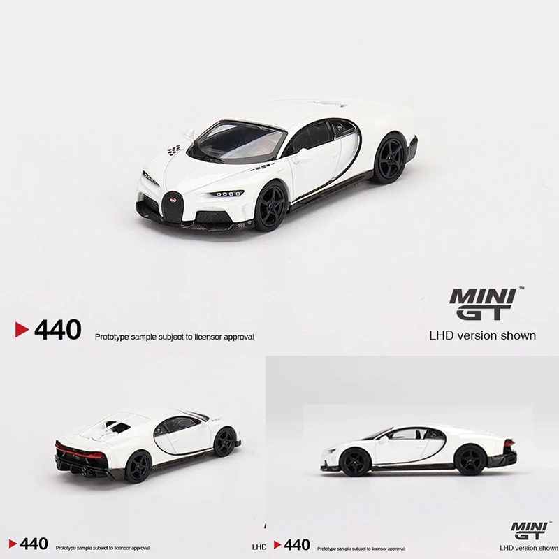 Minigt 1:64 bugatti vgt chiron divo centodieci eb110 gt escuro diecast modelo de carro brinquedos