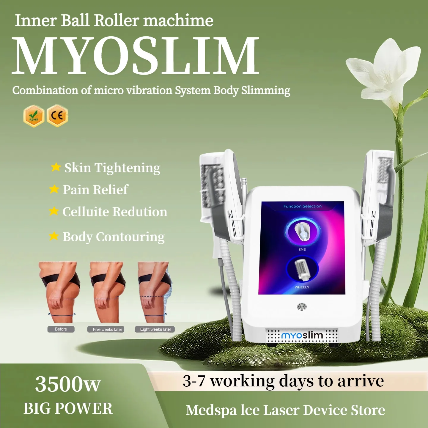 

360-градусные вращающиеся массажные инструменты от целлюлита для женщин, формирующие 9D вакуумные внутренние шариковые роликовые массажеры для тела, уменьшающие жир byHi