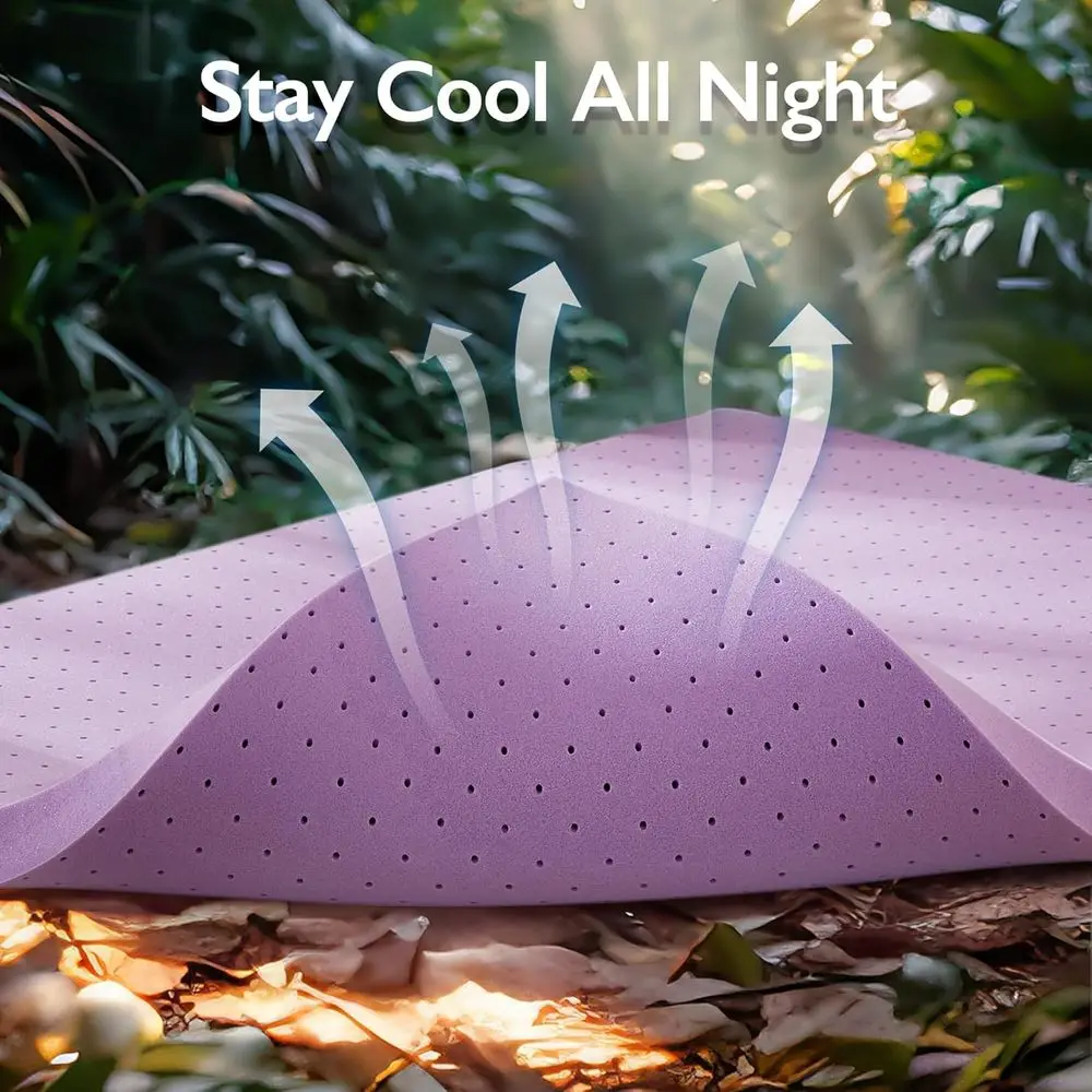 3 Alas Kasur Busa Memori Gel Pendingin untuk Mengurangi Tekanan & Penyangga Punggung, Bersertifikasi CertiPUR-US, Ideal untuk Asrama, California