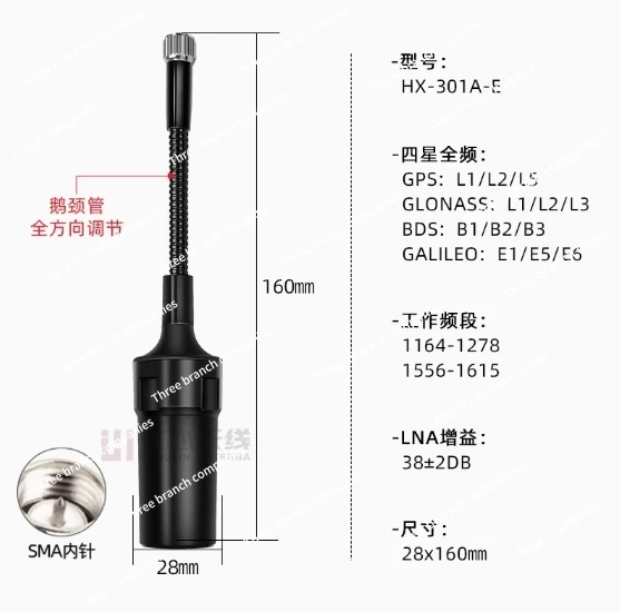 Helix Antenna HX-901 GPS L1 L2 L5 For  UAV GIS survey intelligent driving Replace CHX602A CH7609A