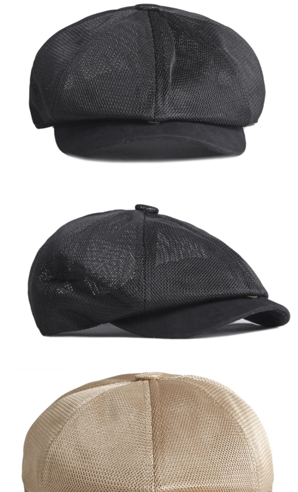 HT4821 Baskenmützen Frühling Sommer Mesh-Kappen für Herren und Damen Künstler-Malermütze Atmungsaktive Ivy Flat Cap Unisex Achteckige Baskenmütze – Detail 6