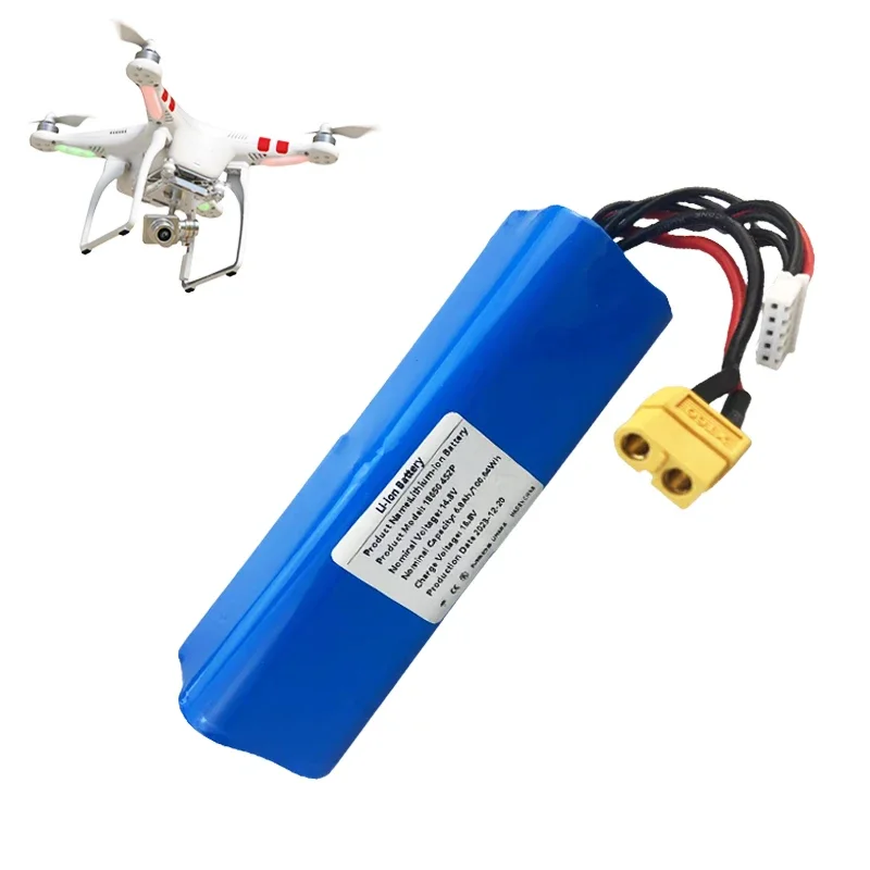 14.8V 6800mAh 4S2P High Capacity 16.8V Li-ion Battery UAV Rechargeable for Various RC Airplane Drone Quadrotor XH2.54-5P XT60