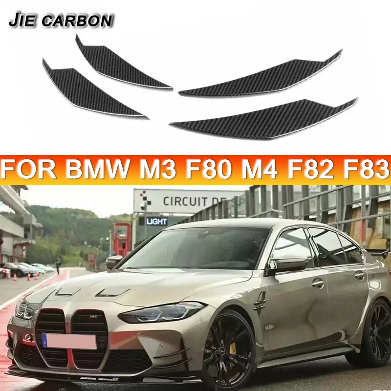 Car Front Bumper Wind knife AC Style Spoiler Canard For BMW G80 M3 G82 G83 M4 Carbon Fiber Air Vent Splitter Trim Body Kit