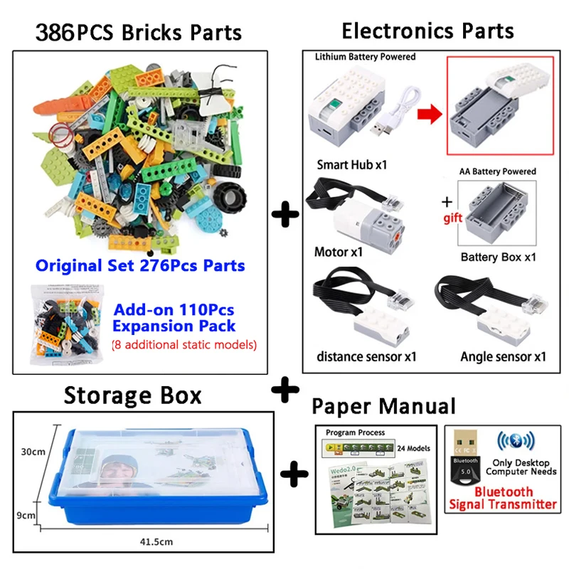 NEW Upgrade 390Pcs WeDo 2.0 Core Set fit Scratch 3.0 Robotics Construction School STEAM Educational Bricks Kit DIY Toys Gifts image 3