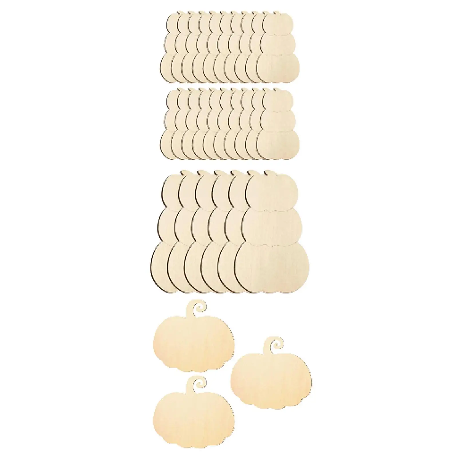 แผ่นไม้ตกแต่งรูปฟักทองแบบยังไม่เสร็จสิ้น ไม่ลงสี สำหรับงาน DIY ตกแต่ง ป้ายชื่อของขวัญ งานฝีมือ งานปาร์ตี้ฤดูใบไม้ร่วง และสมุดภาพ