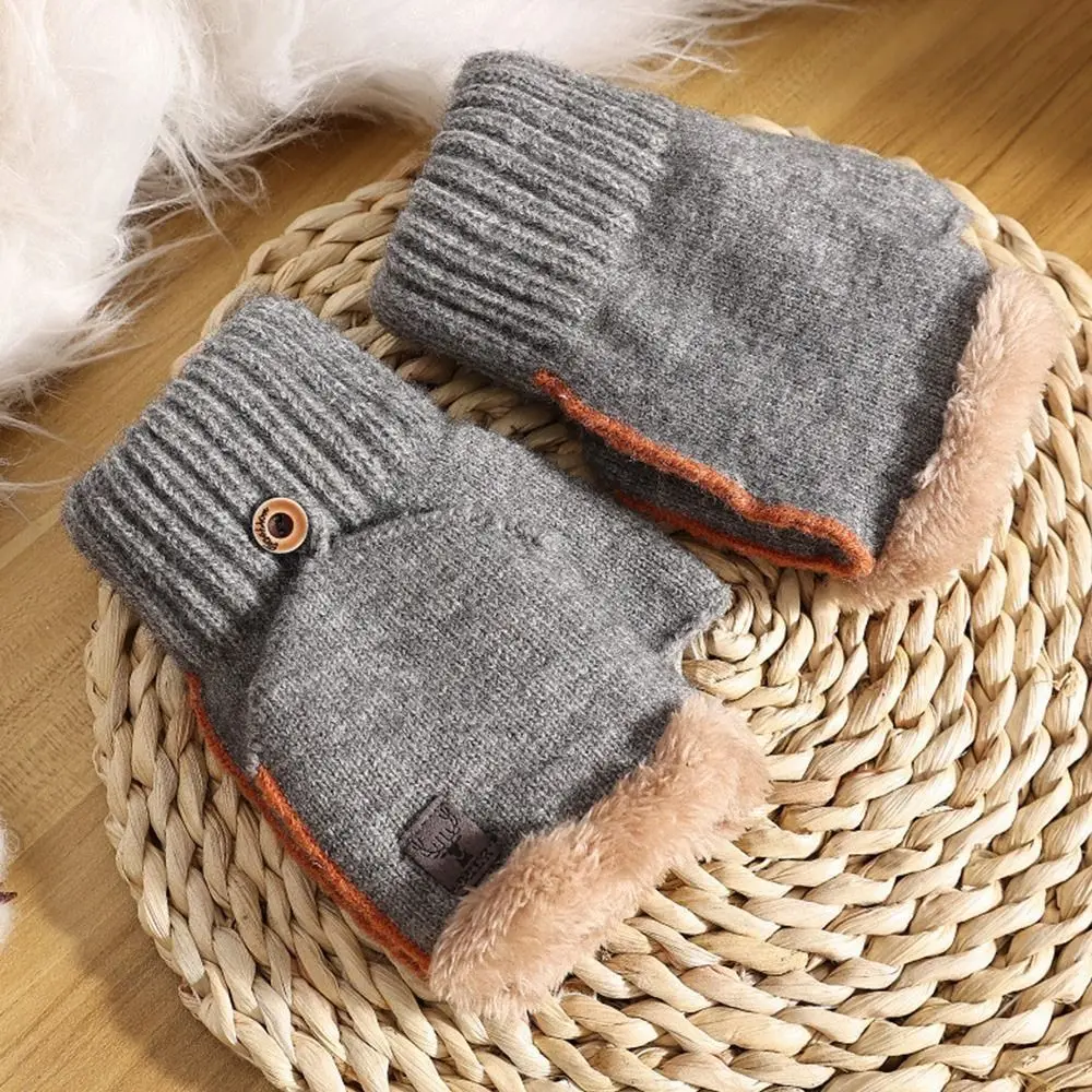Männer Herbst Winter Warme Handschuhe Verdickte Plüsch Flauschigen Touchscreen Handschuhe Kälte Beweis Casual Stricken Handschuhe & Fäustlinge
