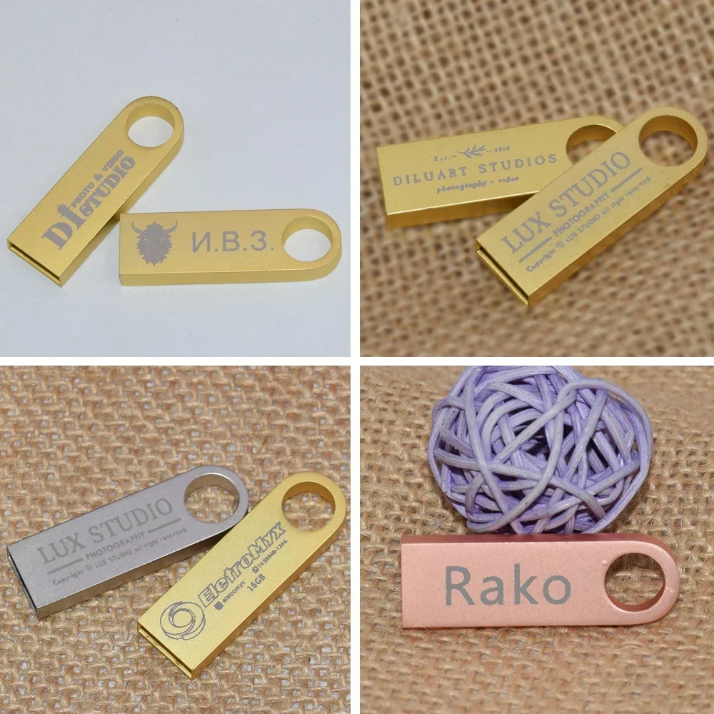 10 Cái/lốc USB Drive2.0 Pendrive Logo Tự Do 64Gb 32Gb 16Gb 8Gb 4Gb Chụp Ảnh Quà Tặng thẻ Nhớ Usb Ngày Cưới Cle Usb