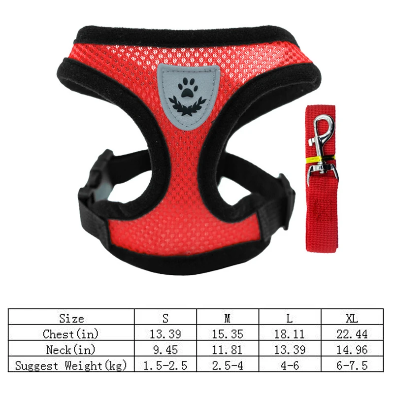 New Cat Harness Vest Walking Leash For Puppy Dog Collar Polyester Adjustable Mesh Dog Harness For Small Medium Pet Accessories - view 6
