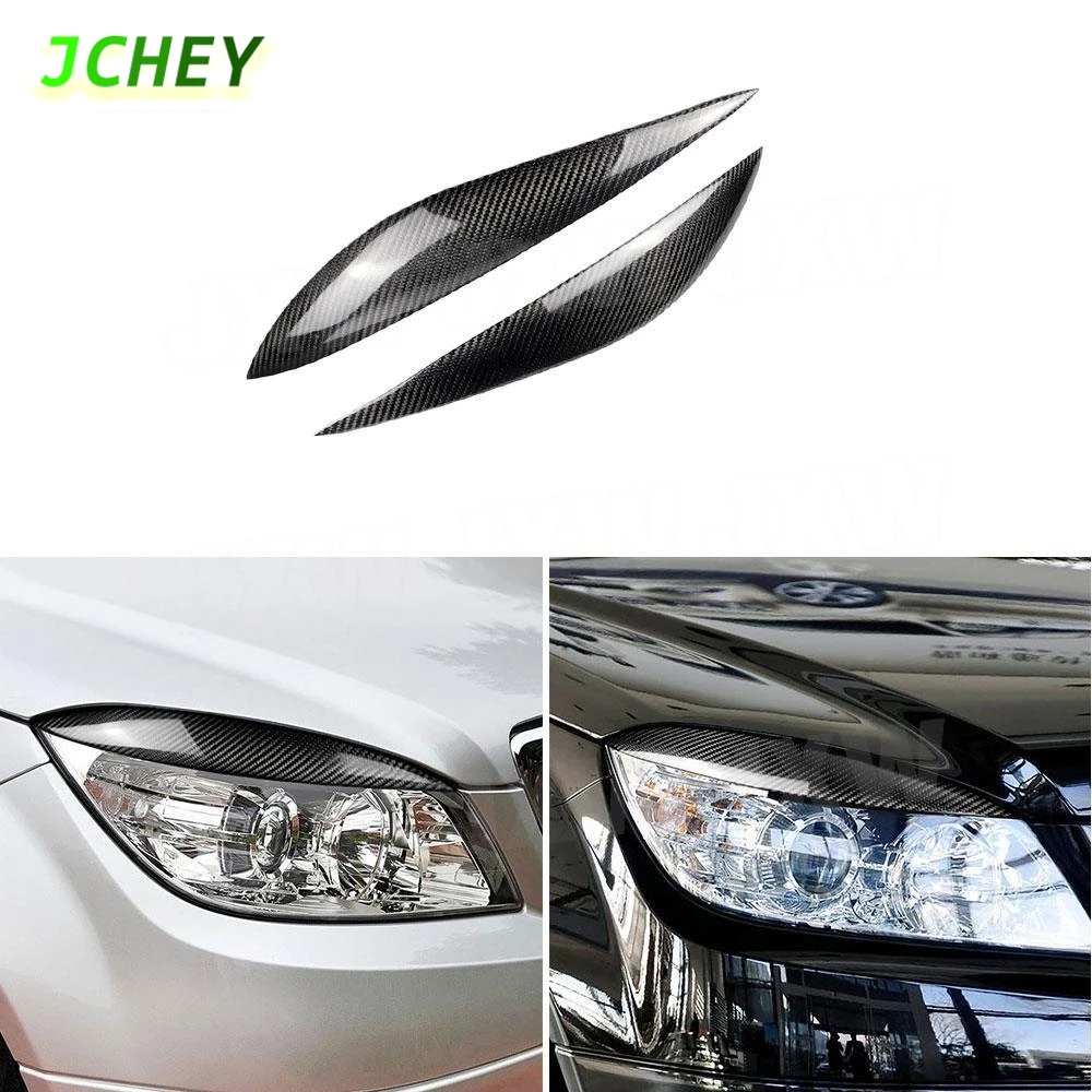 

JCHEY углеродное волокно для Benz C Class W204 2008-2011, передний бампер автомобиля, накладки для бровей, фары, веки