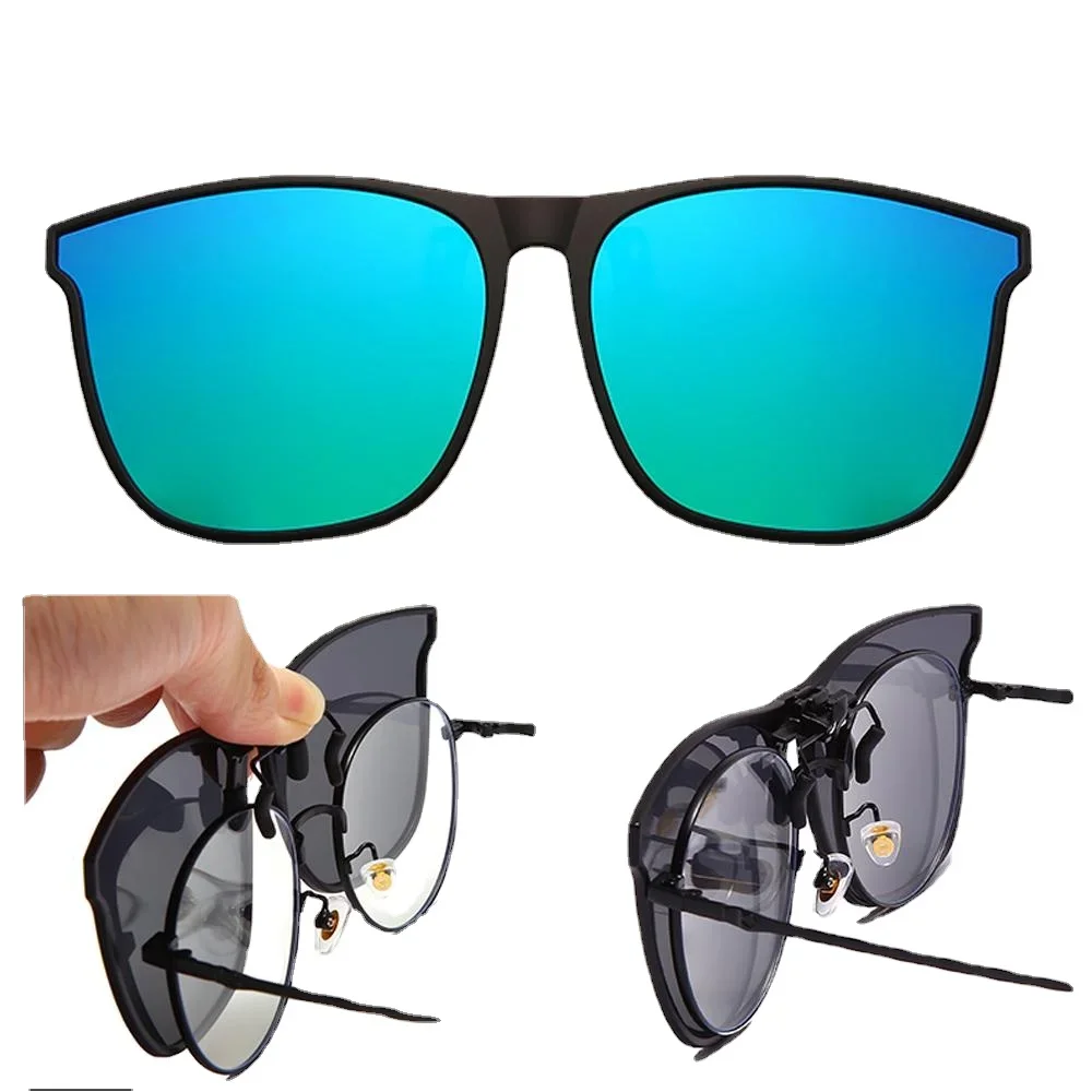 Polarized Clip on Sunglasses Men Car Driver Goggles Night Vision Glasses Anti Glare Vintage Square Glasses Oculos