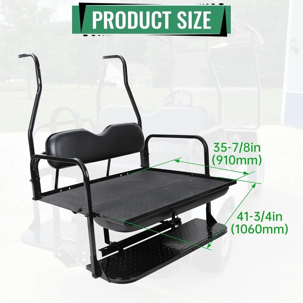 

Back Folding Seat Kit Compatible with 2000-2014 Club Car DS Models Golf Cart Flip Seat with Cushions