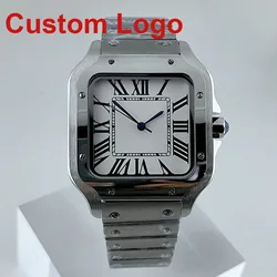 N H35 Watchal Square Dial Roma Dial Watch Case Folding Buckle Square Case fit N H35 /36 movement Watch accessories
