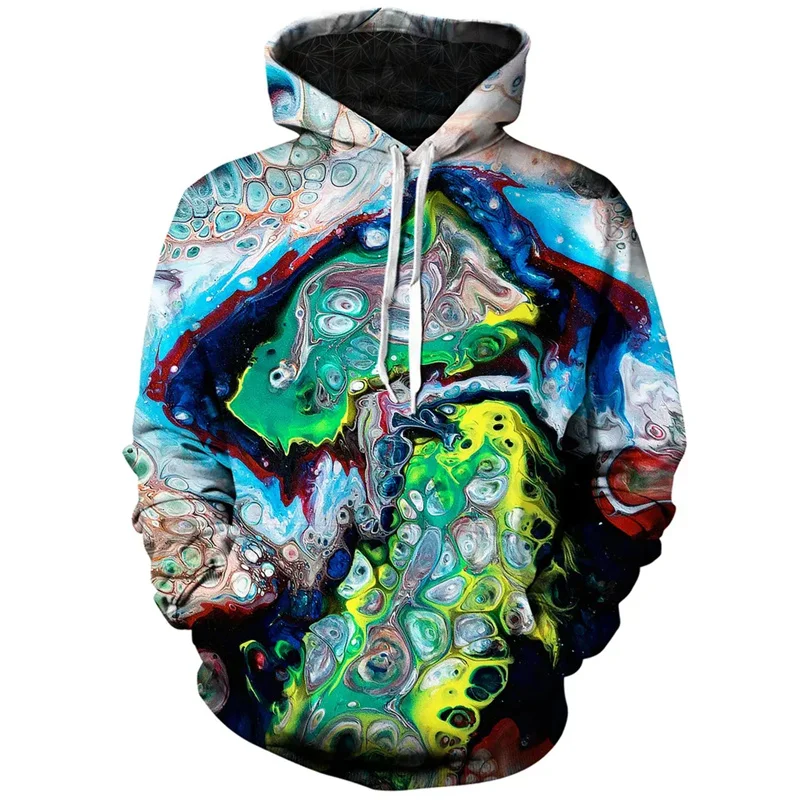 2024 Fashion Retro Marble Graphic Hoodie For Men 3D Printed Sweatshirt Streetwear Sports Running Pullovers Long Sleeve Hoodies