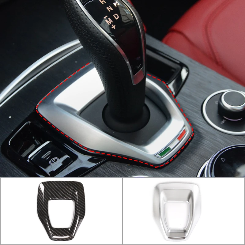 For Alfa Romeo Stelvio 2020 ABS Carbon Fiber Interior Center Console Gear Shift Panel Frame Cover Trim Car Accessories