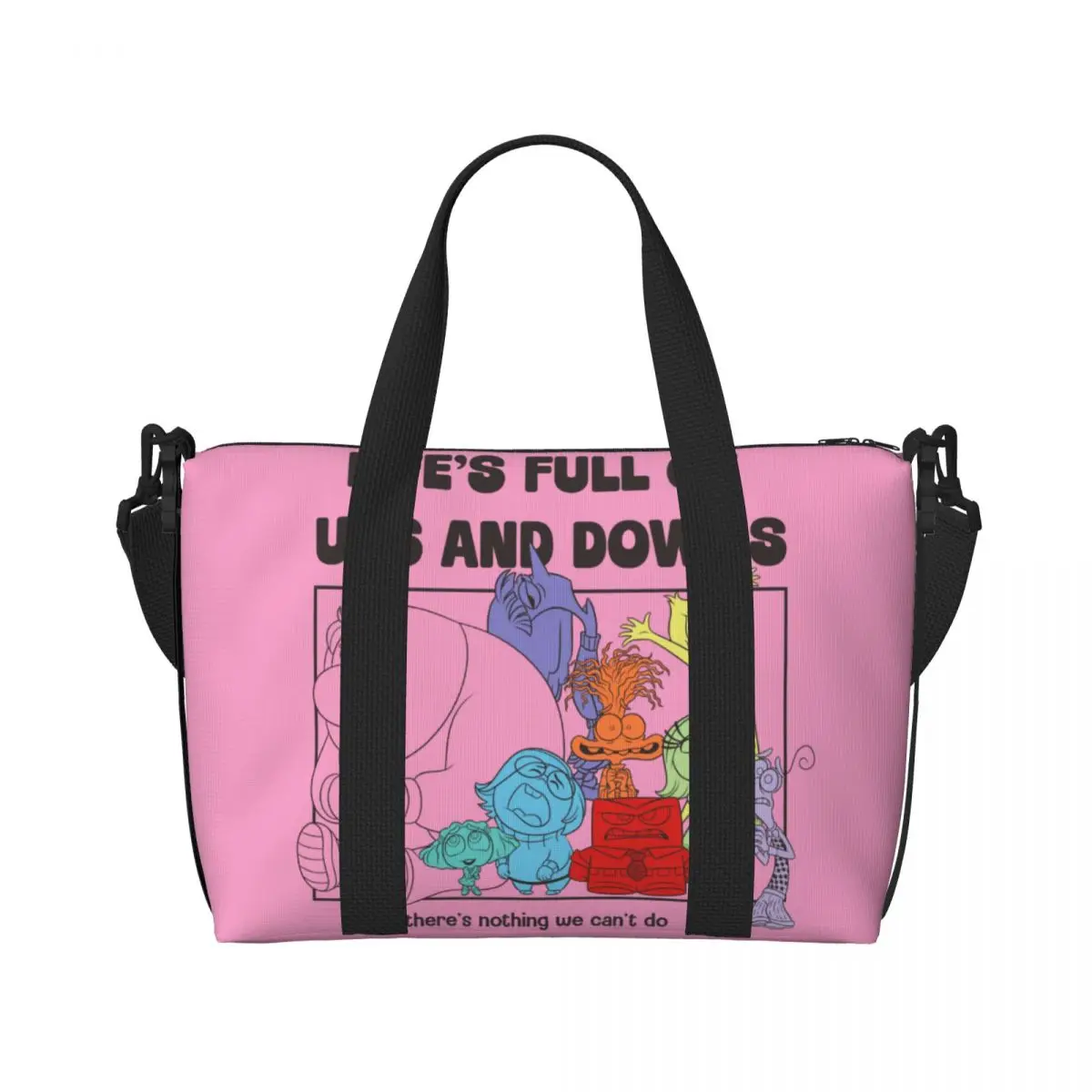 Custom Inside Out Ups And Downs Beach Tote Bag for Women Large Compartment Gym Beach Travel Bags