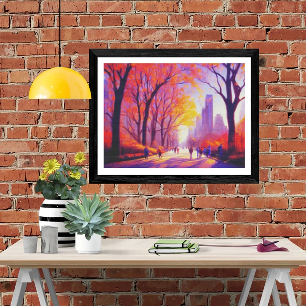 Diamond Painting AUTUMN IN CENTRAL PARK Full Square/Round Rhinestone Hobby Crafts Mosaic Handmade Gifts Cross Stitch Home Decor