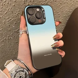 Luxury Gradient Color Matte Silver IMD Phone Case For Samsung Galaxy S24 S23 S22 S21 Ultra Plus S20 FE A13 A23 A15 A35 A55 Cover