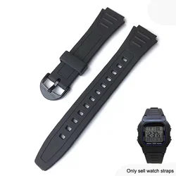 Correa de reloj para Casio G-SHOCK W-800H, W-217H, goma de resina, Junta convexa, 18mm, accesorios para reloj