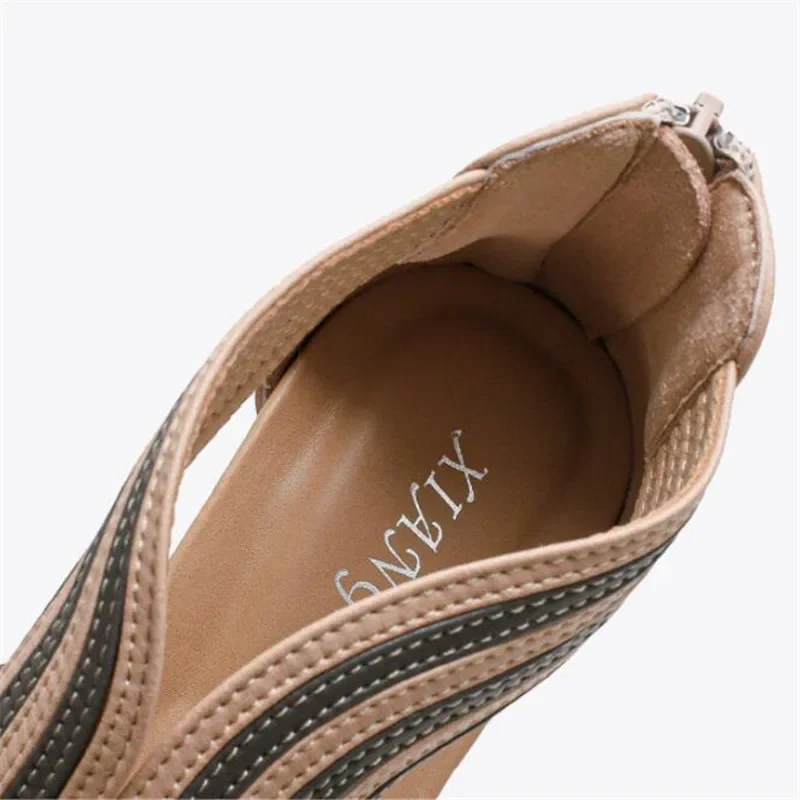 BEYARNE Platform Wedge heel platform sandals women  summer new bag heel zipper Roman shoes fashion casual women sandals