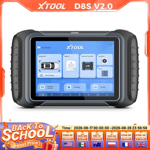 XTOOL D8S V2.0 Automotive Diagnostic Tool Online ECU Coding Topology Map Key Programming Car Scanner with 42+ Resets FCA CAN FD