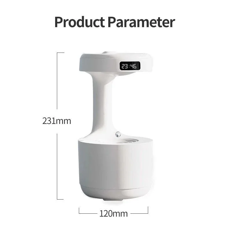 Water Droplet Air Humidifier 800ml Anti-gravity Essential Oil Diffuser Night Light Weightless Sprayer Decorations Desk Lamps gallery 5