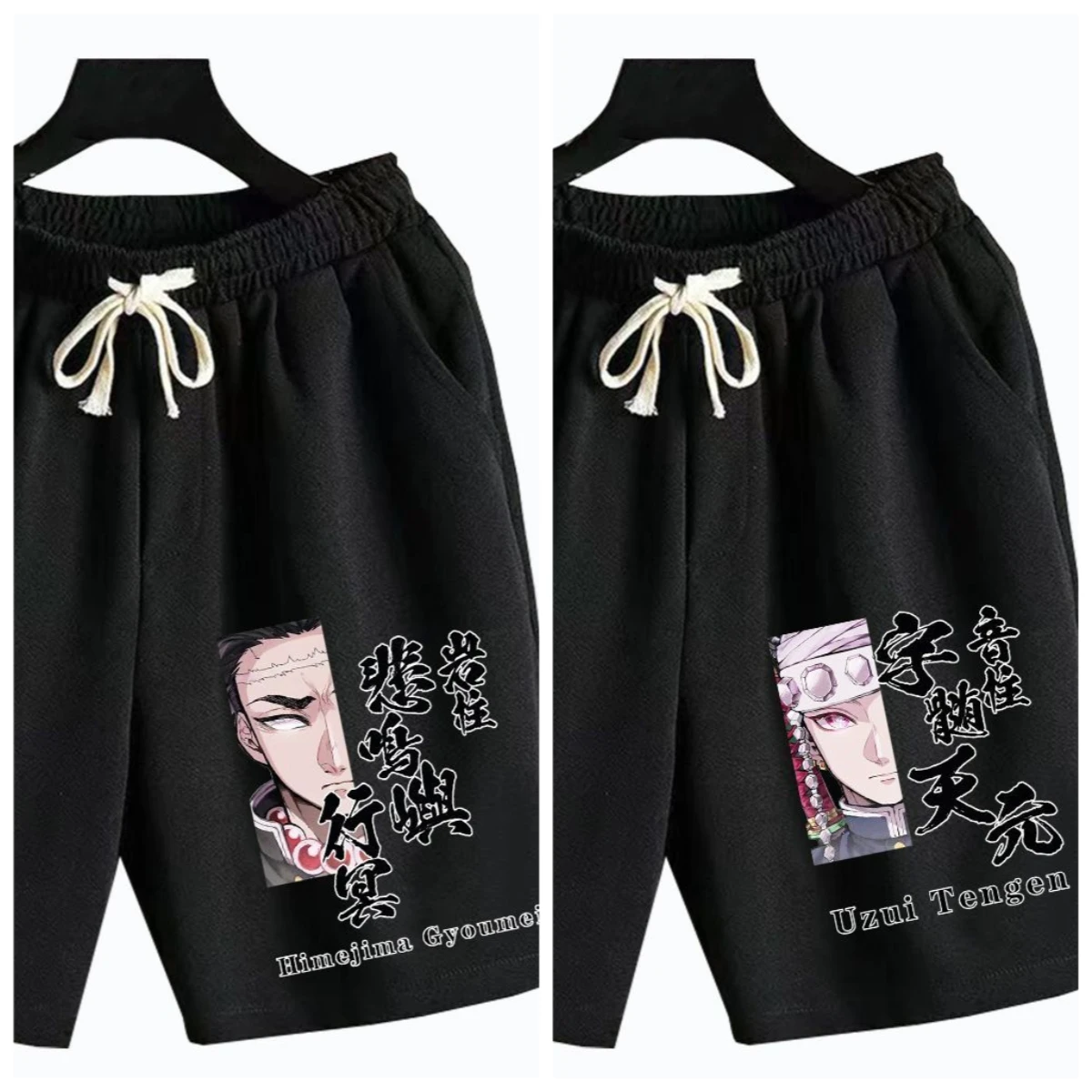 

Шорты Demon Slayer для мужчин и женщин. Летние брюки, пляжные брюки с аниме и товары. Свободные повседневные капри большого размера.