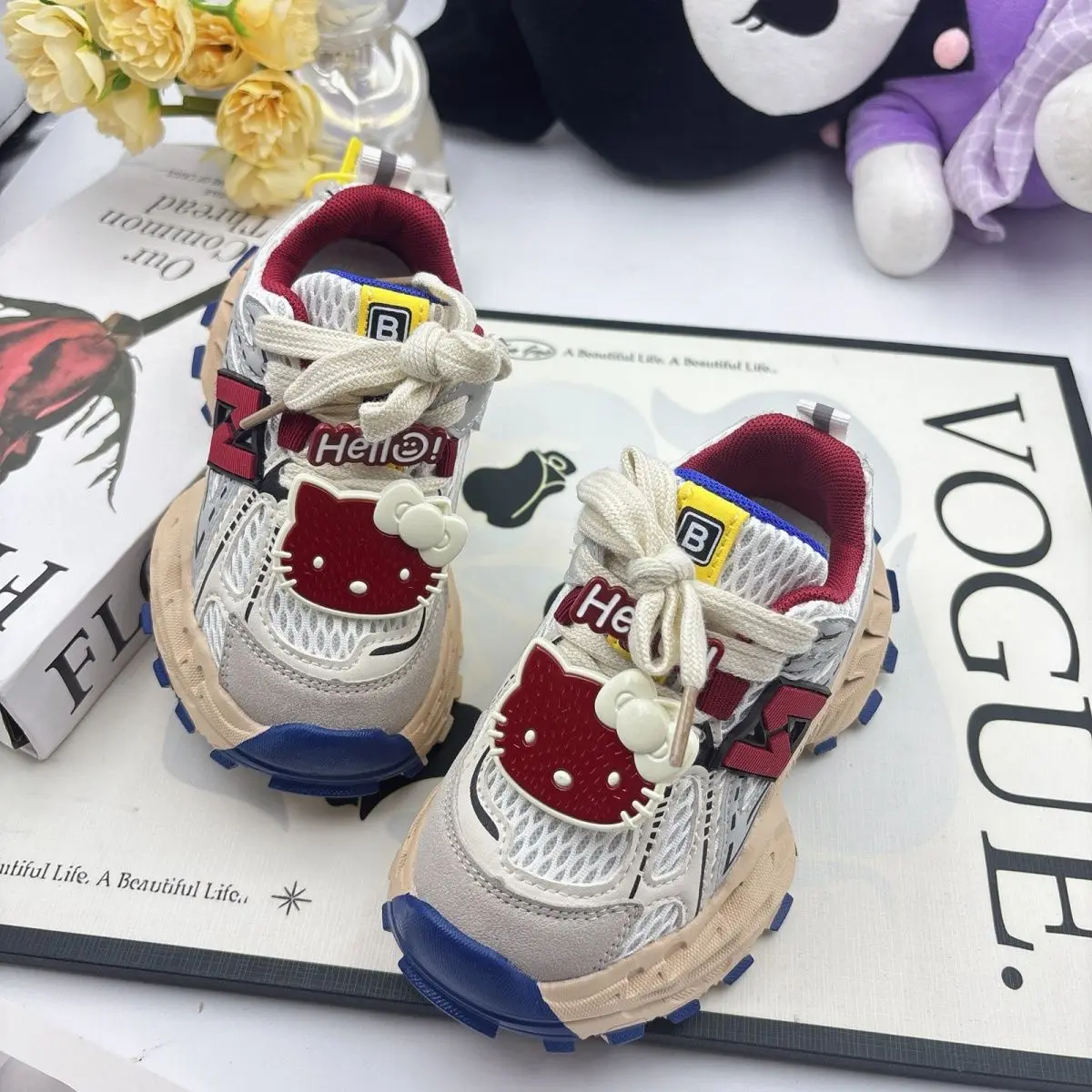 サンリオハローキティスポーツシューズ子供春秋カジュアルスニーカーアニメテニスシューズ女の子バスケットシューズファッションランニングシューズ