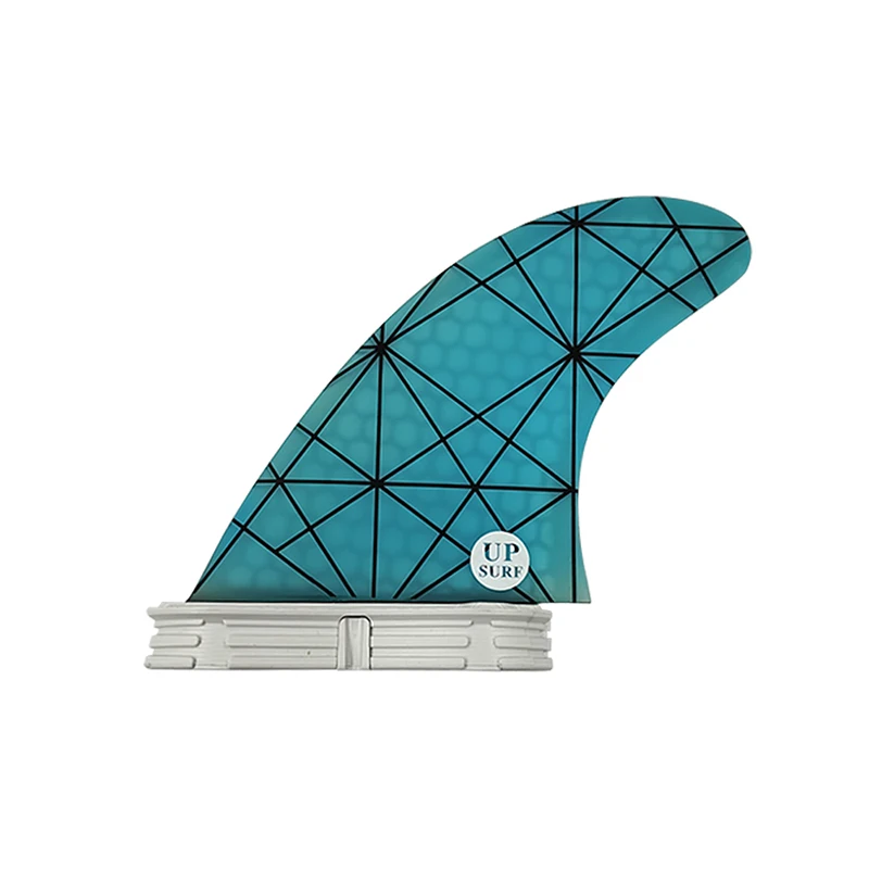 Neues Design Surfen Doppel laschen 2 Flossen m/l blau mit schwarzem Link Doppel laschen 2 Tri Fin Set Fiberglas Upsurf Surfbrett Finne