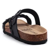 Shevalues Women's Cork Footbed Sandals with Arch Support Slip-On Beach Slippers Fashion Leather Sandals With Adjustable Buckle - Image 6