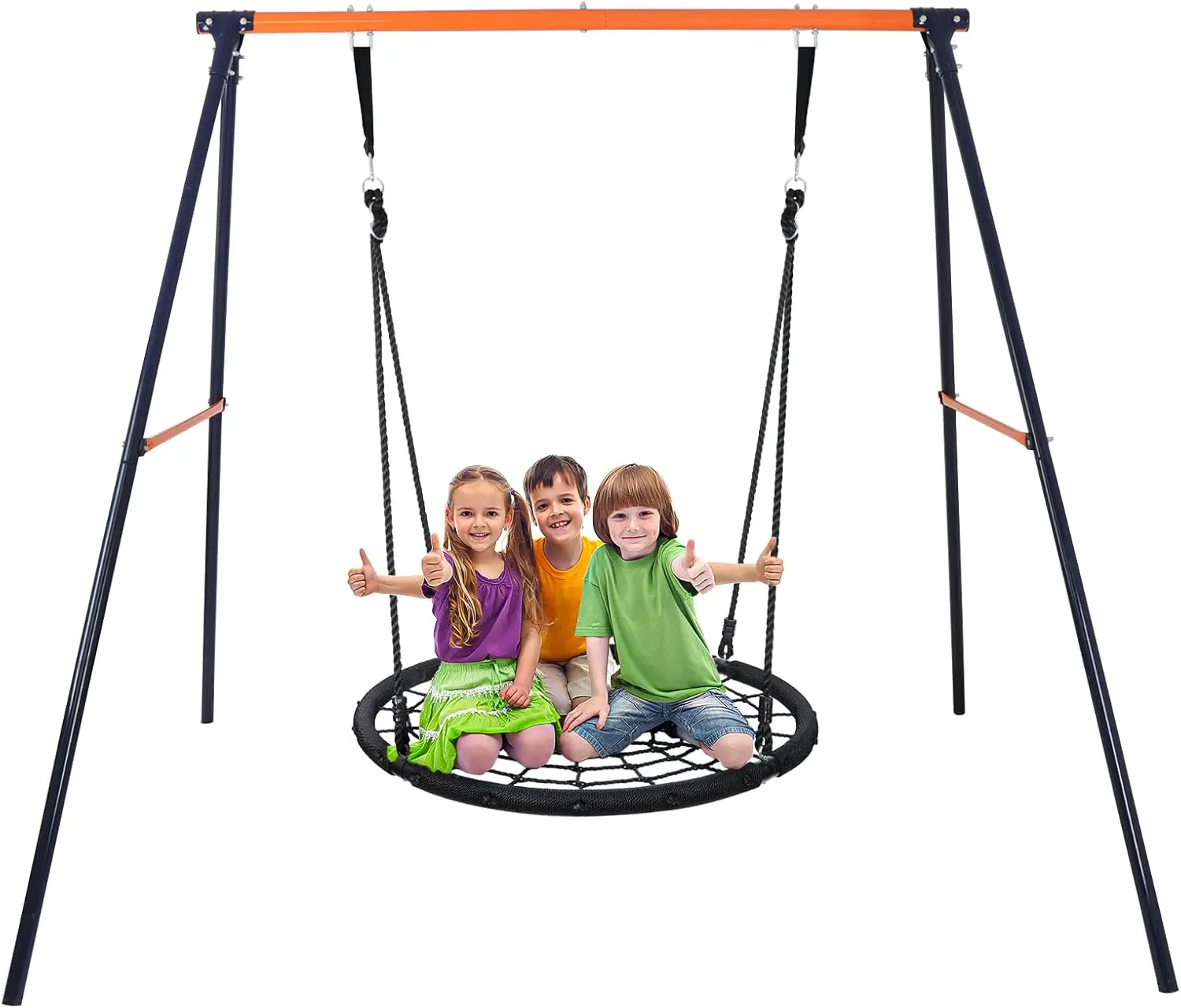 

ZENY Swing Set for Backyard, 48 Inch Web Tree Swing with Heavy Duty Metal Frame for Kids, Adults, 440 LBS Capacity