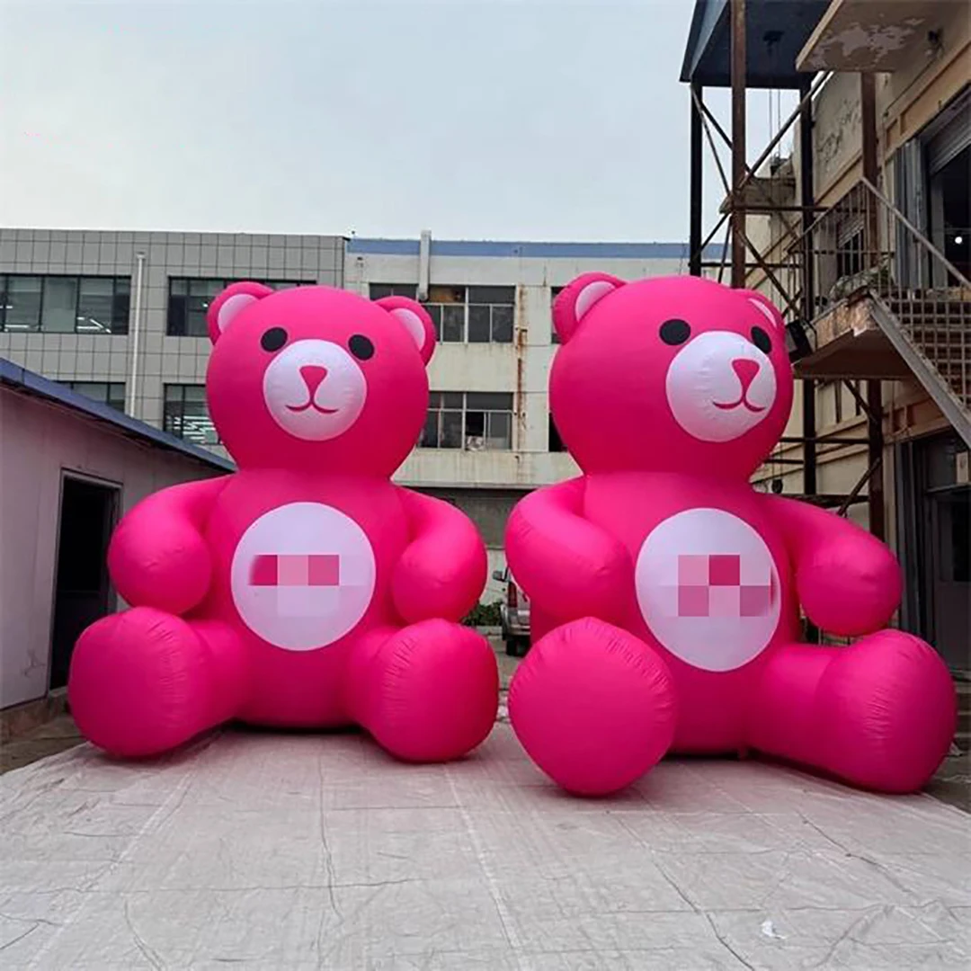 العملاق نفخ الدب زينة عيد الميلاد مع أضواء LED في الهواء الطلق مول عرض عطلة حفلة الشتاء العجائب ساحة الدعامة