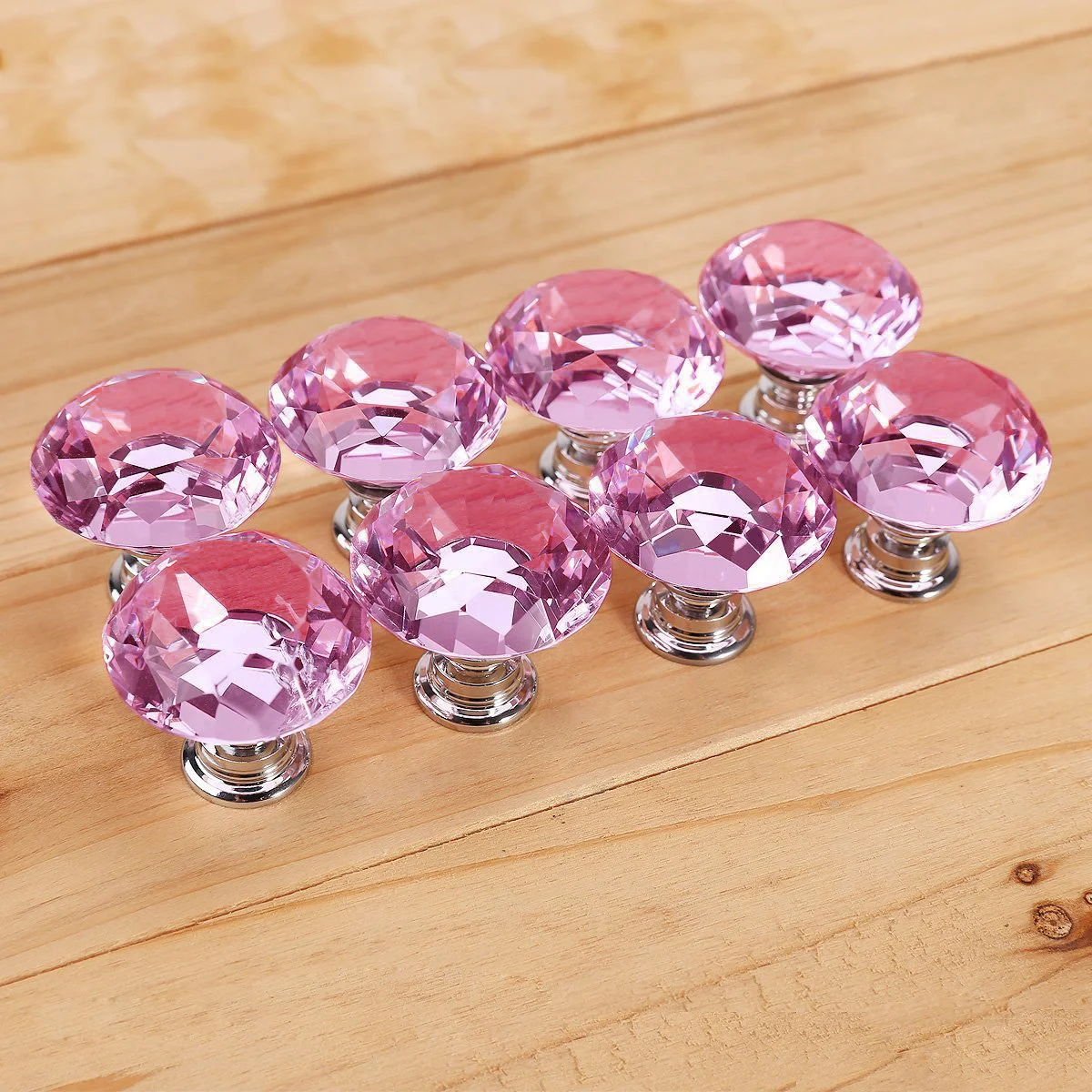 

8Pcs 30mm Crystal Glass Door Knob Kitchen Cupboard Cabinet Drawer Handles Durable Zinc Alloy Elegant Makeover