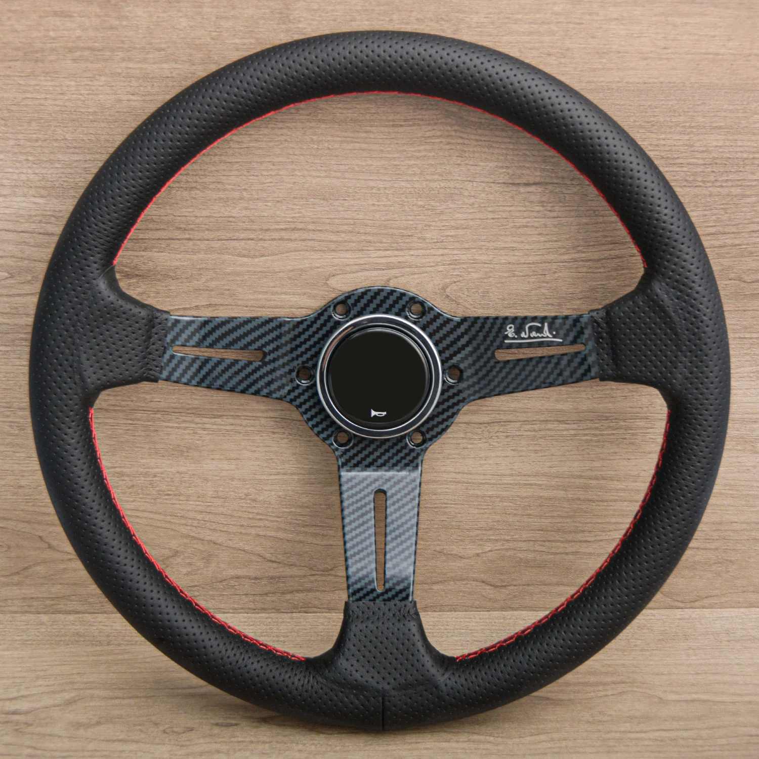 JDM 13 بوصة فيلم الكربون نمط عجلة القيادة طبق عميق سباق عجلة القيادة الرياضية للعالمية #1