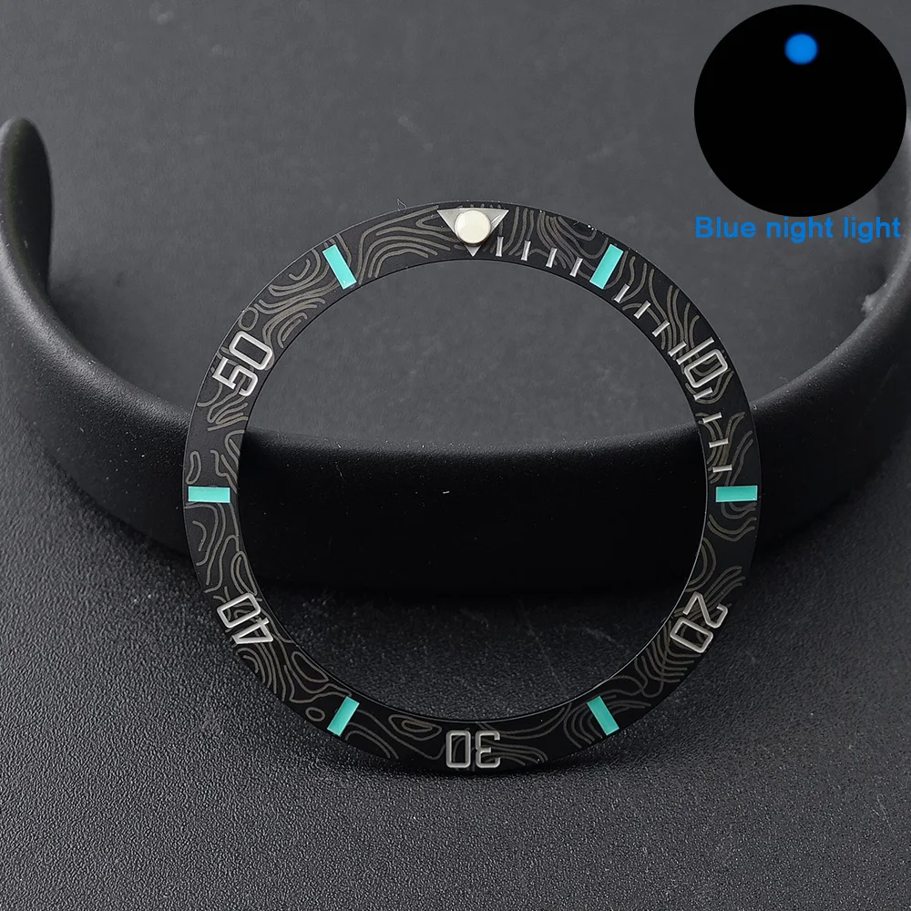 38mm * 30,6mm Geneigter Keramik-Lünetteneinsatz für Herrenuhren Ersatz-Lünette mit Kohlefaser-Textur Uhren-Lünetteneinsatz – Detail 8