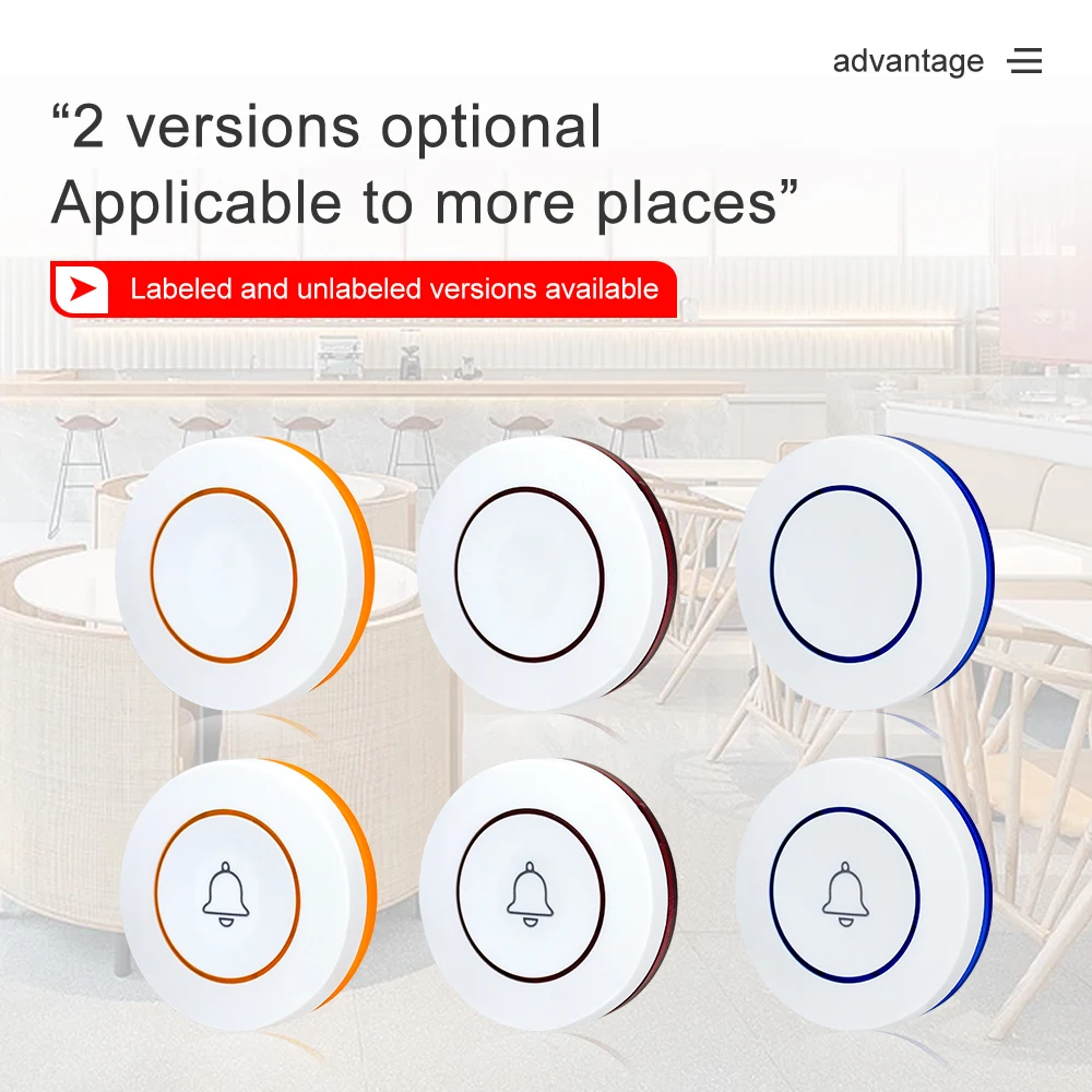 Imagem -05 - Sistema de Chamadas sem Fio Botão de Chamada Tabela Pager Transmissor para Restaurante Hotel Café Ctt12 10 Pcs
