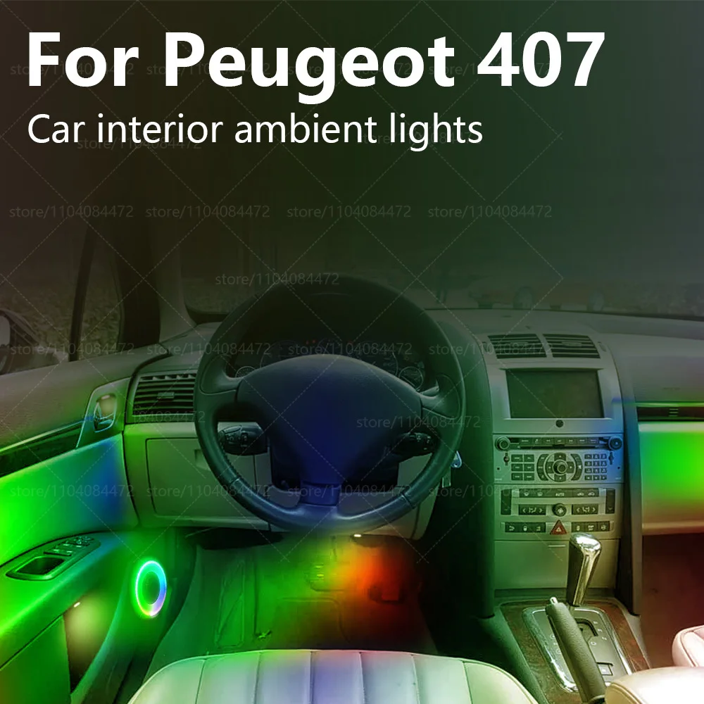 

Для Peugeot 407 22в1 RGB интерьер автомобиля акриловые автомобильные окружающие освещение RGB скрытая акриловая полоса украшения атмосфера аксессуары