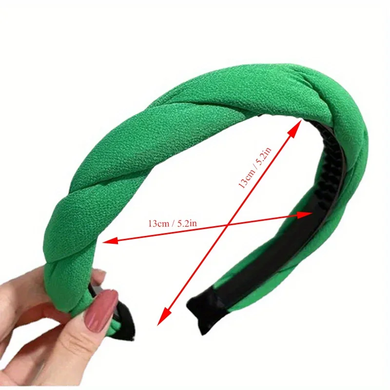 Women\'s Fashion Solid Sponge Headband Braided Teeth Non-slip Hairband for Girls Ladies Twist Hair Hoop Headwear Hair Accessories