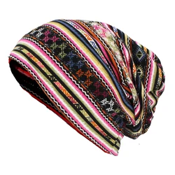 Multifunction Women Winter Autumn Hat Floral Teenager Adult Men Thin Scarf Girl Skullies Beanies Vintage Cap QYD113