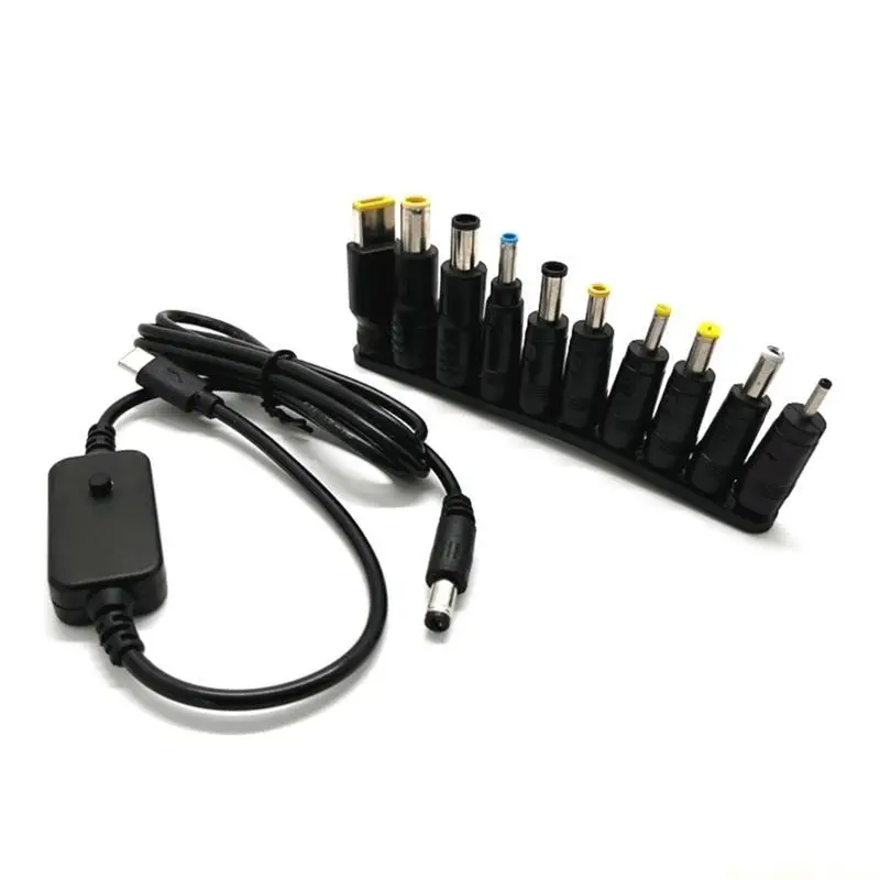 F62C USB UsbC Type-C 5V to 5V9V12V15V20V Converter to DC5.5x2.1mm