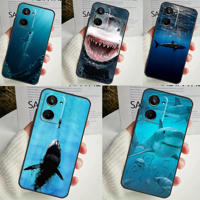 Shark Ocean Fish Case For Realme C55 C53 C51 C35 C33 C30 C67 C21Y C25s C15 9 10 12 11 Pro Plus GT Neo5 Cover