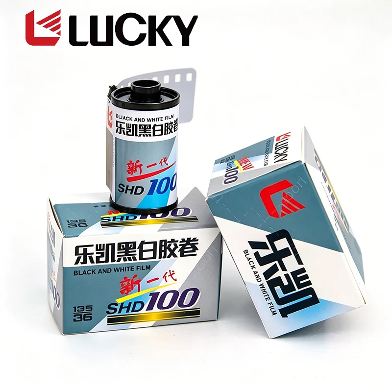 1-6ROLL CHINA LUCKY SHD 100 135 Película en blanco y negro de 36 exposiciones con código DX ISO 100, compatible con H35 M35 M38 F9