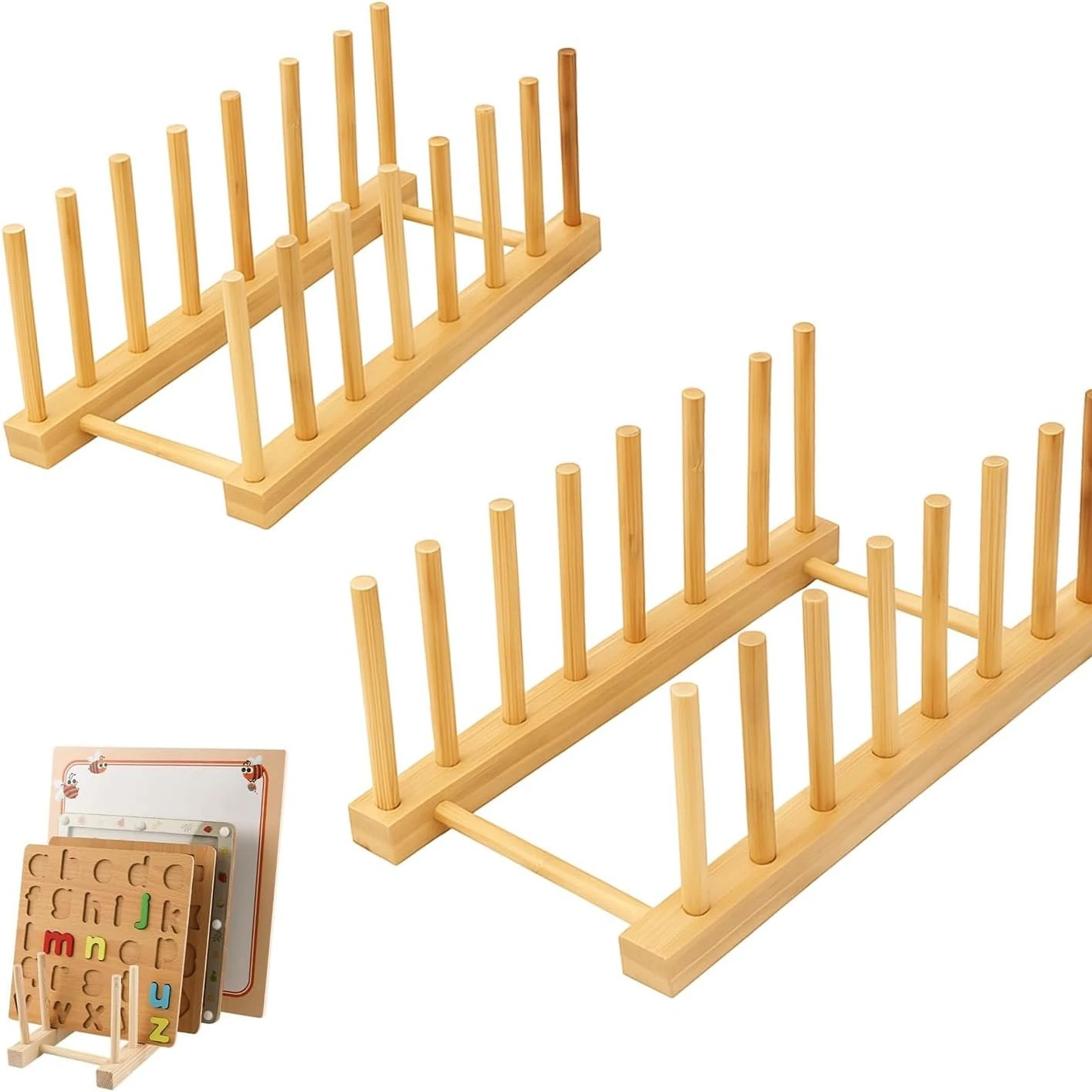 Holz-Puzzle-Aufbewahrungsregal 2 Stück, 8-Fach Organizer Puzzle-Halter, Regal-Organizer für Erwachsene