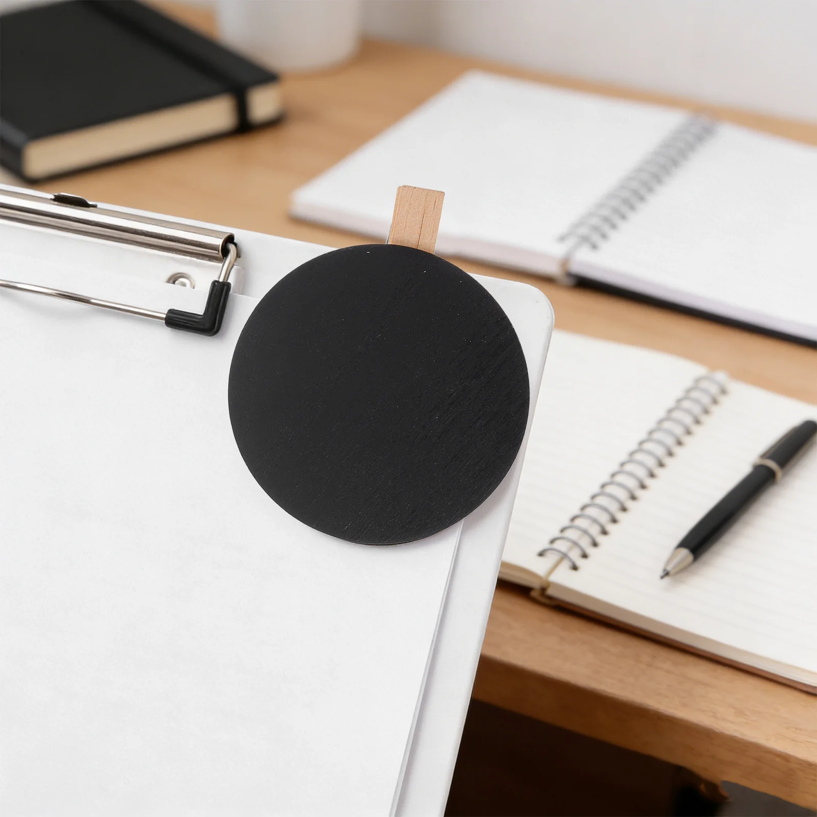 

50Pcs Mini Chalkboard Clip Wood Small Blackboard Sign Rotatable Memo Holder for Kitchen Office Note Taking Message Board