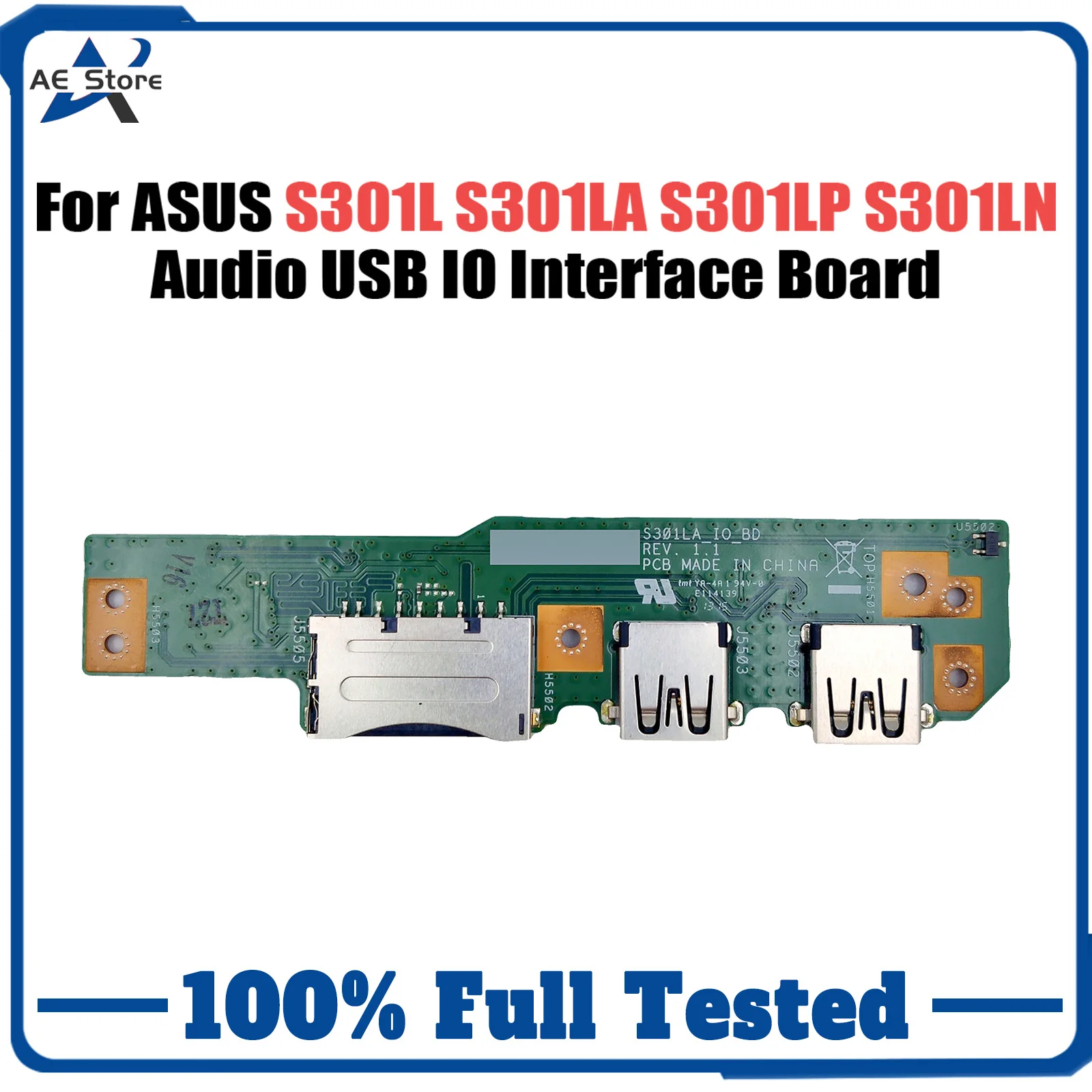 Original For ASUS S301L S301LA S301LP S301LN Laptop Audio usb IO board Interface board S301LA IO BOARD